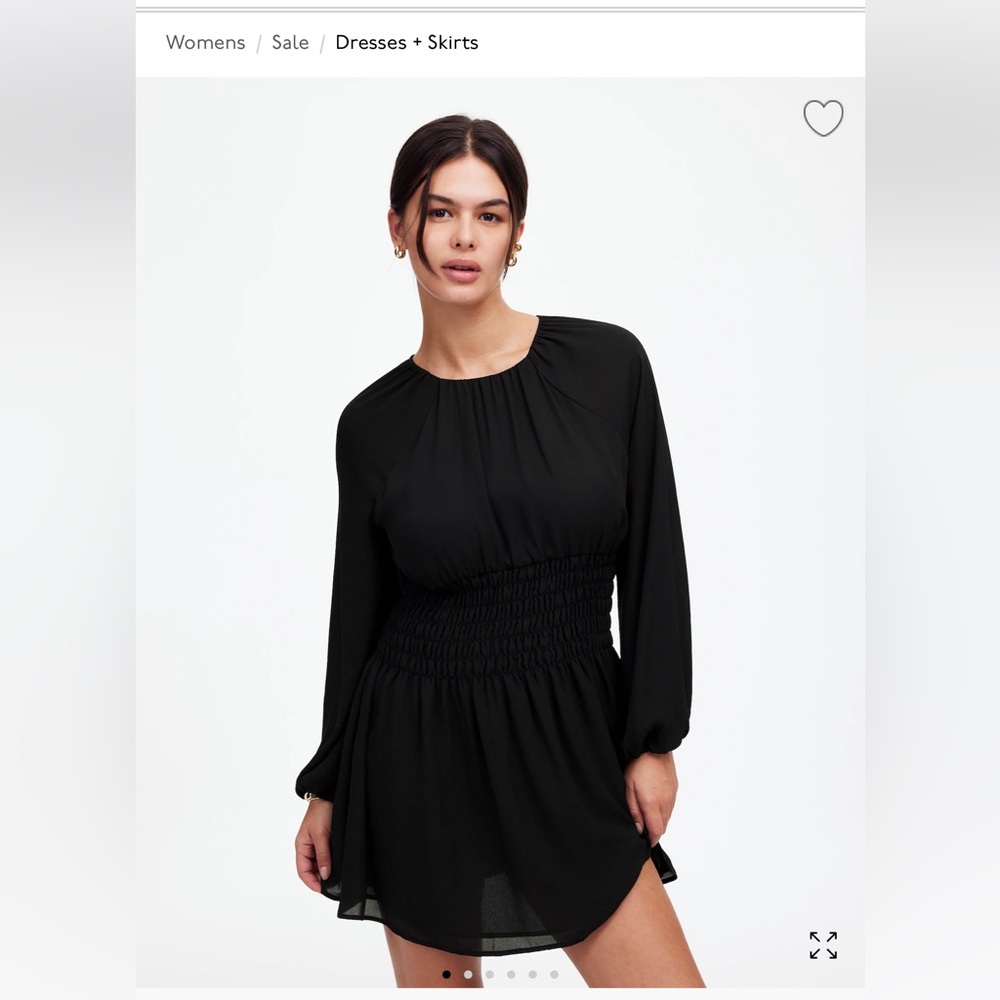 New (never worn) Bubble-Sleeve Smocked Mini Dress from Madewell